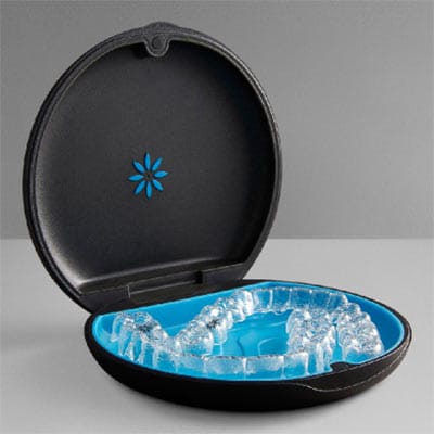 Invisalign clear aligners in tray